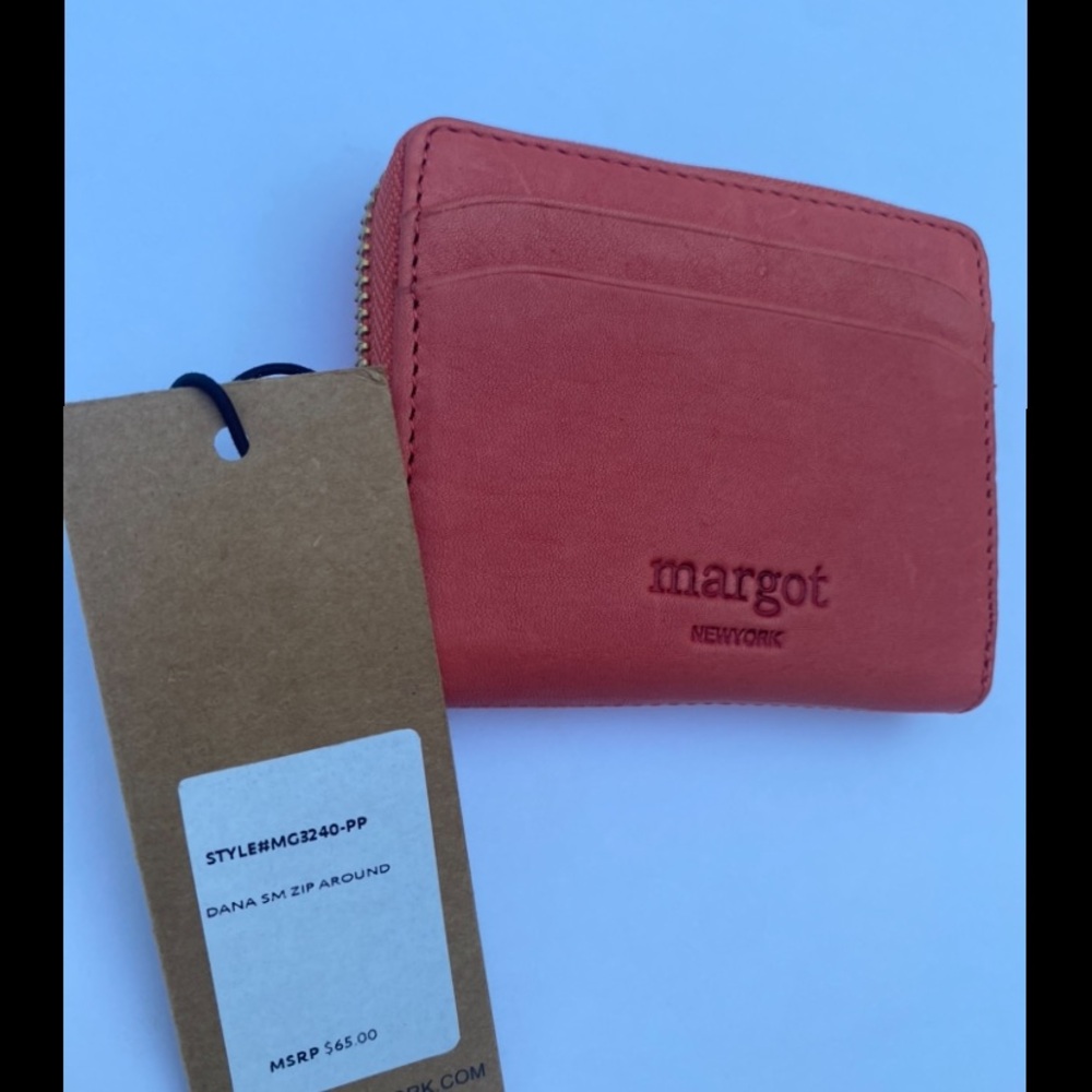 Margot Coral Zip Around Wallet NWT